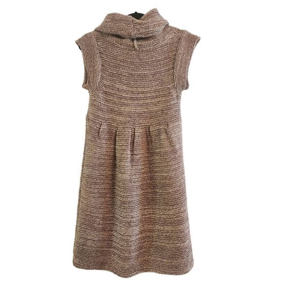 Sarsparilla wool blend brown marled knit cowl neck short sleeve dress size mediu - Picture 2 of 7